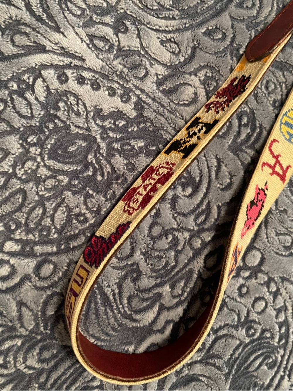 Woven Embroidered Canvas SEC Belt with Vintage logos